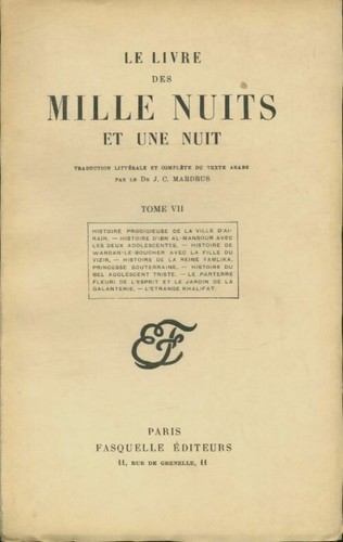 Livre des mille nuits et - le,