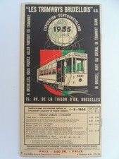 exposition 1935 tram tramway Bruxelles plan tarif Brussel tentoonstelling STIB