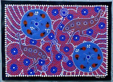 peinture aborigène d'Australie peinture sur toile de Tracey TUCKER