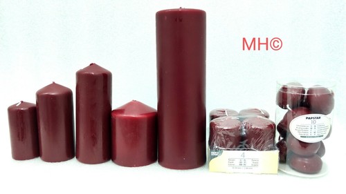 Bougies pilier bordeaux - pilier, marron