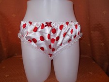 SISSY ~ SERVANTES ~ BÉBÉ ADULTE ~ TV/CD~ CULOTTE BIKINI UNISEXE SPOT SATIN & ORGANZA