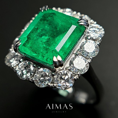 Bague halo émeraude - halo,