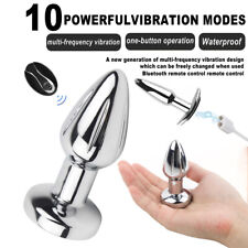 Métal 10 Vibrant Modes Plug Anal Gode Point G Prostate Stimulate Soumis Sex Toys