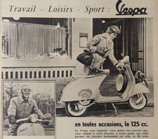 Publicité de presse: 1956 Scooter VESPA  la 125 CC et 150 CC