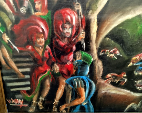 Tableau huile sur panneau - tableau/huile,