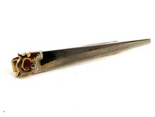 Vintage Silvertone Hand Saw Tie Clasp by Swank