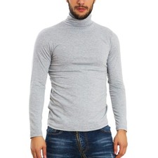 Pull à Col Roulé Homme - Chaud Coupe Slim Doublure Polaire en  Coton pour Act...