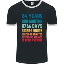 T-Shirt Ringer Pour Homme De 24 Ans - 24e Anniversaire