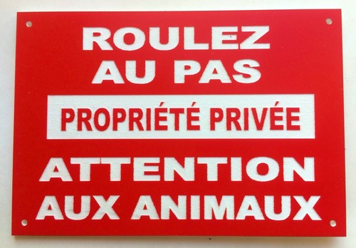 Plaque panneau roulez au pas - au,