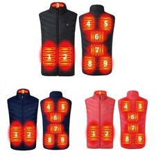 Gilet Chauffant Électrique Hiver Design Unisexe avec Connexion USB et 9 Zones C