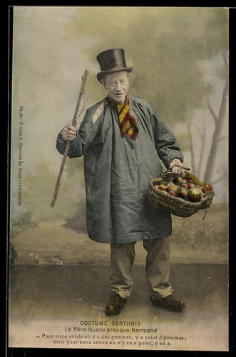 Cpa costume sarthois père - cpa, sarthois,