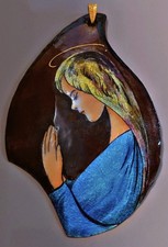 Ancien grand pendentif émaux Limoges