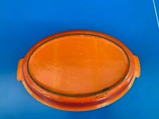 PLAT DRU F.E IDEM Le Creuset EN FONTE OVALE ø 32 CM ORANGE TBE Cocotte Four N°5