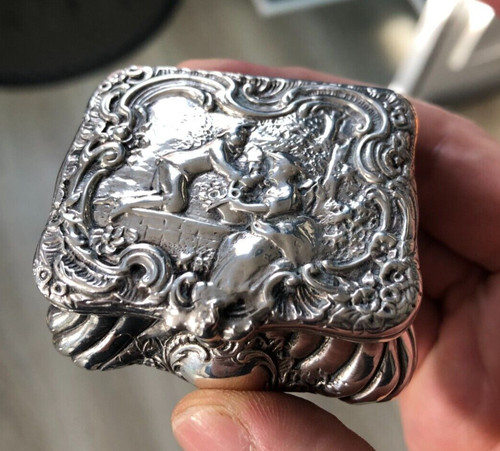 Ancienne boite pilules - ancienne, argent