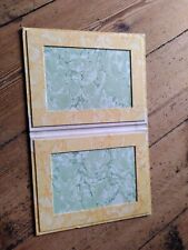 Cadre Photo 1980 Papier Reliure 2 Photos Jaune Vert