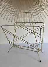 12 ⚜️ Ancien Porte Revues Magazine en Métal Doré Vintage