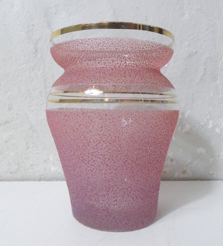 Vase verre granité rose et - verre,