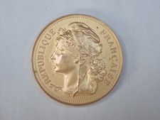 Ancienne médaille Marianne bronze doré - Amis de l'adolescence 1902