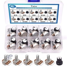 20pcs potentiomètre Kit With button b1k 2K 5K 10K 20k 50k 100k 250k 500k 1m o...