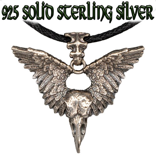 Corbeau pendentif 925 argent - corbeau,
