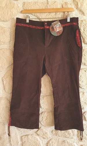 Pantalon marron velours fin - marron,
