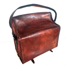 ANCIENNE HOUSSE POUR ACCORDÉON EN CUIR BAGAGE RETRO