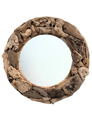 Miroir rond bois - miroir, en