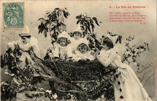 Cpa nid pierrots - cpa,