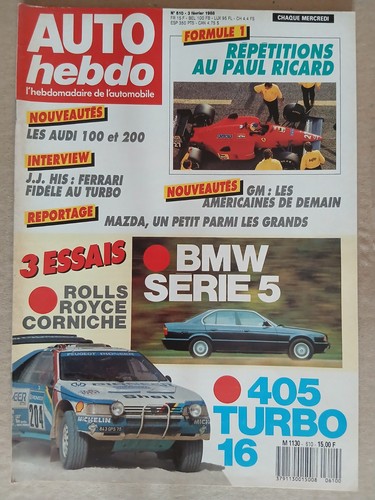 Auto hebdo 610 1988 bmw - n°610, 3/2/1988