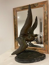 GRANDE MOUETTE SUR LA VAGUE IRENEE ROCHARD BRONZE ART DECO