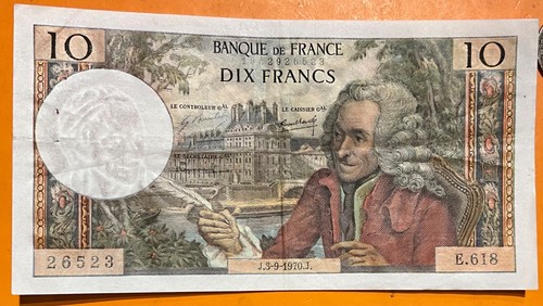 Francs voltaire 09 1970 - francs, 3/09/1970