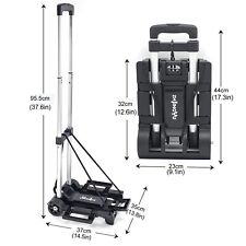 Diable Pliant Chariot de Transport bagages 2 Roues Noir 35 kgs *NEUF*