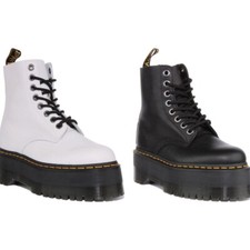DR MARTENS 1460 Pascal Max Femmes Plateforme Bottes en Blanc Taille UK 3 - 8