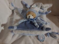 DOUDOU ET COMPAGNIE plat Ours Bleu Blanc Fourrure  neuf