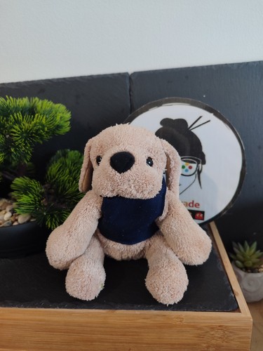 Doudou peluche chien - peluche, marron