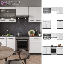 Cuisine intégrée Cuisine en bloc Fame-Line 200 cm anthracite blanc Vicco