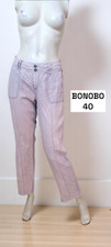 Bonobo Taille 40 Superbe pantalon gris mauve femme en lin
