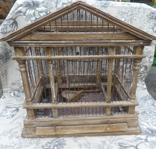 Cage oiseaux ancienne en - cage,