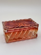 BACCARAT ANCIENNE BOÎTE RECTANGULAIRE MODÈLE BAMBOU TORS ROUGE #A10.11