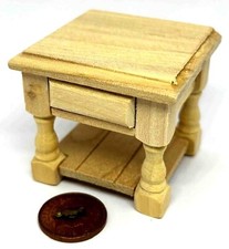 Maison de Poupées en Bois Côté Table Naturel Finition 1:12 Échelle Meuble 039