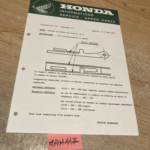 Honda moto 1978 cb125t tendeur - 1978,