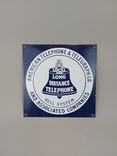 Rare plaque émaillée ancienne Téléphone Télégraphe BELL system Telegraf 