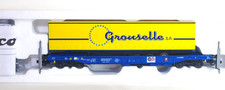 ROCO Réf: 66592 Wagon porte container GROUSELLE Neuf BO (924)