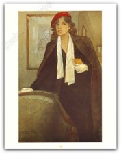 Affiche Jean-Pierre Gibrat Le vol du corbeau Jeanne Le manteau 28x36 cm