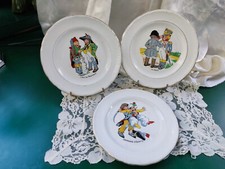 3 anciennes ASSIETTES d'enfants thème armée militaire