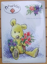 plaque métal décorative,ours NEWTON,14,5x20,5cm,reproduction avec ourson  **11