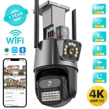 8MP PTZ WiFi Camera with Dual Screen Color Night Vision Outdoor Security IP Came