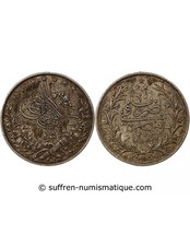 Empire Ottoman Egypte, Abdul Hamid II - 2 Qirsh Argent - 1293/20 (1894-1895), W 