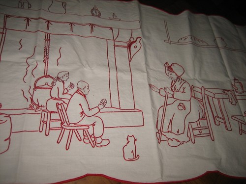 Broderie ancien napperon - ancien,