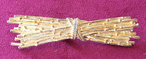 Broche vintage metal dore - vintage,